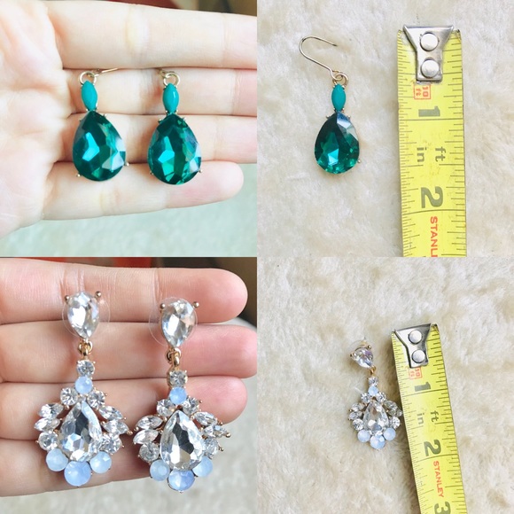 Sparkling Diamond & Crystal Faux Gem Earrings Set - Picture 4 of 8